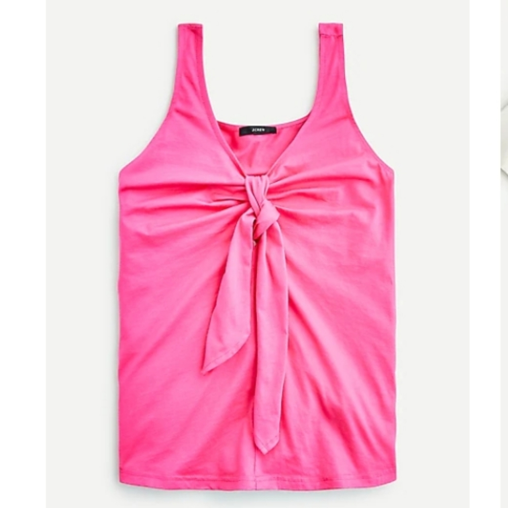 J Crew Tie Front Barbie Pink Tank